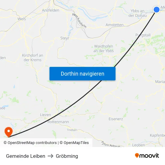 Gemeinde Leiben to Gröbming map