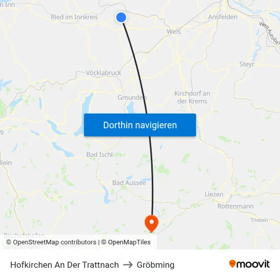 Hofkirchen An Der Trattnach to Gröbming map