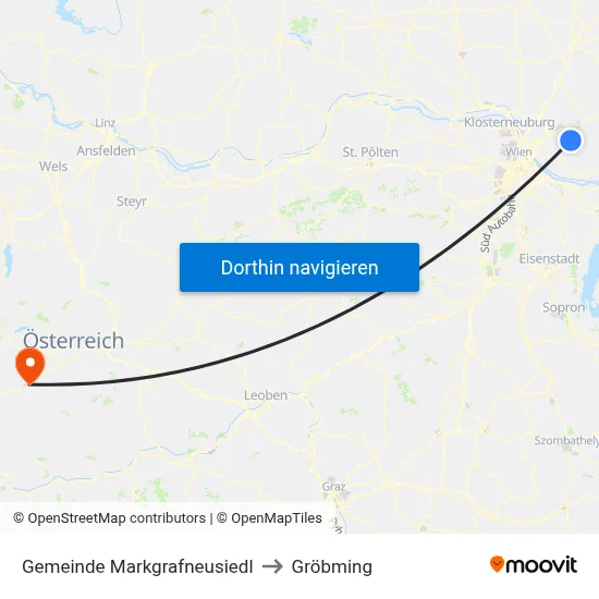 Gemeinde Markgrafneusiedl to Gröbming map