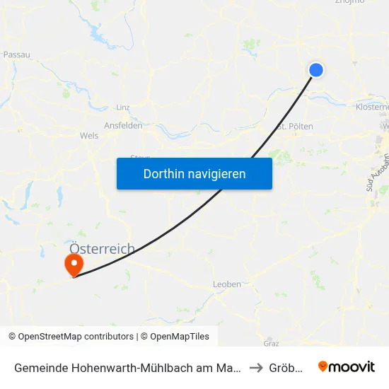 Gemeinde Hohenwarth-Mühlbach am Manhartsberg to Gröbming map