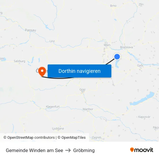 Gemeinde Winden am See to Gröbming map