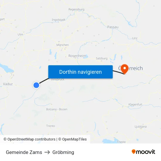 Gemeinde Zams to Gröbming map