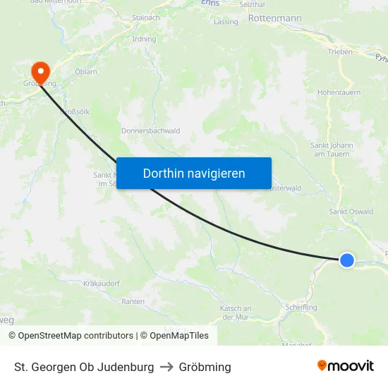 St. Georgen Ob Judenburg to Gröbming map