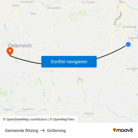 Gemeinde Ritzing to Gröbming map