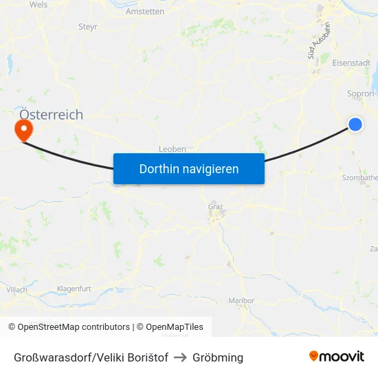 Großwarasdorf/Veliki Borištof to Gröbming map
