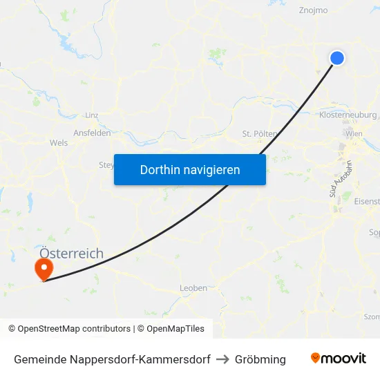 Gemeinde Nappersdorf-Kammersdorf to Gröbming map