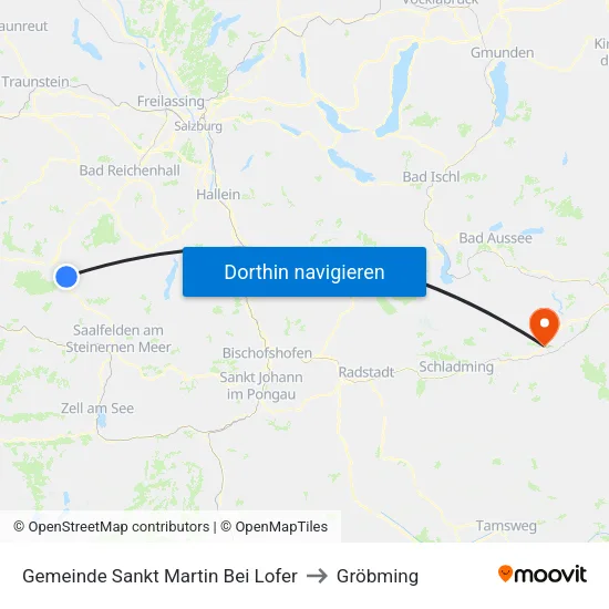 Gemeinde Sankt Martin Bei Lofer to Gröbming map