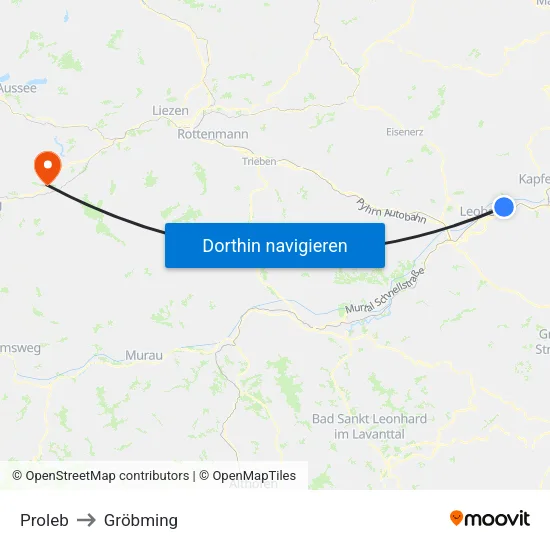 Proleb to Gröbming map