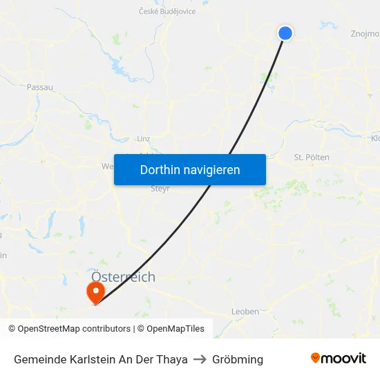 Gemeinde Karlstein An Der Thaya to Gröbming map
