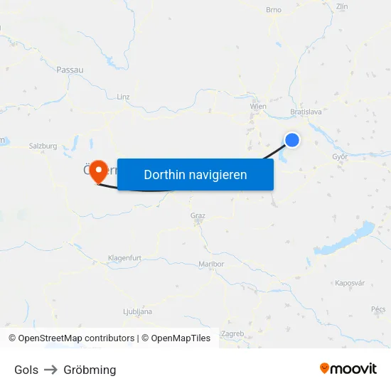 Gols to Gröbming map