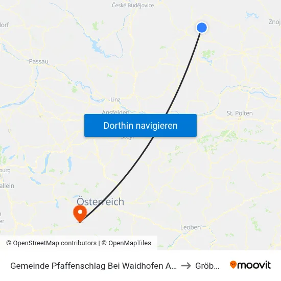 Gemeinde Pfaffenschlag Bei Waidhofen An Der Thaya to Gröbming map