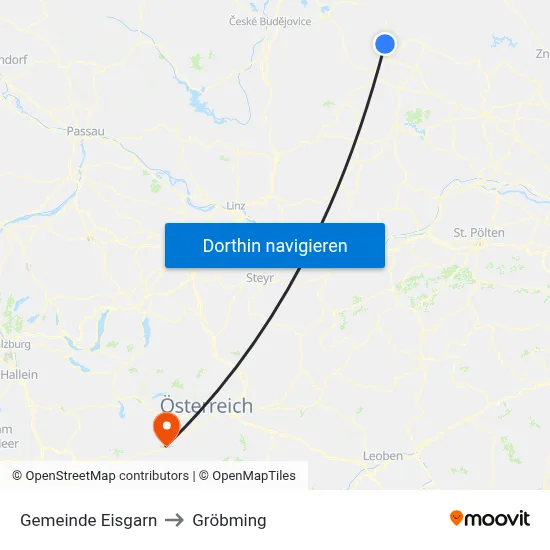 Gemeinde Eisgarn to Gröbming map