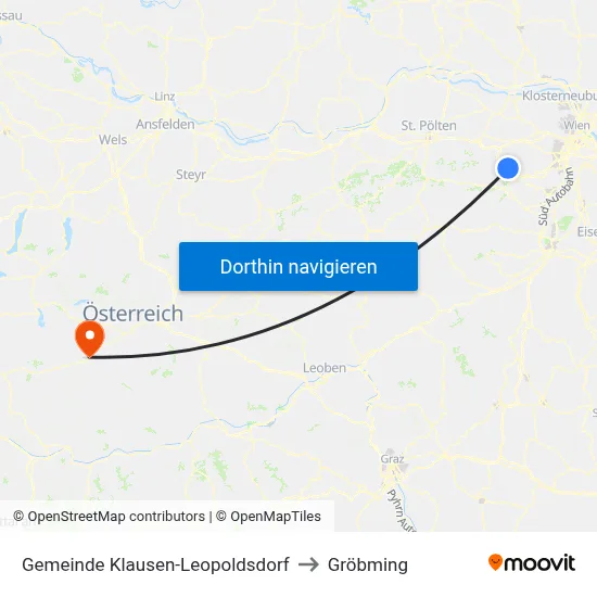 Gemeinde Klausen-Leopoldsdorf to Gröbming map