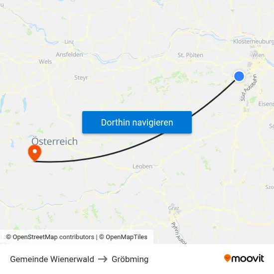 Gemeinde Wienerwald to Gröbming map