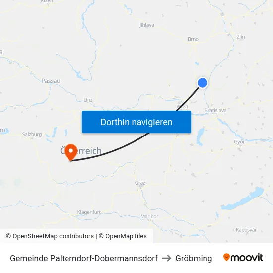 Gemeinde Palterndorf-Dobermannsdorf to Gröbming map