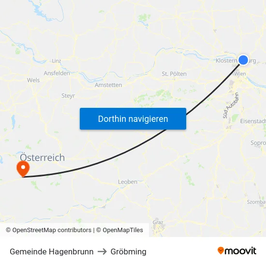 Gemeinde Hagenbrunn to Gröbming map
