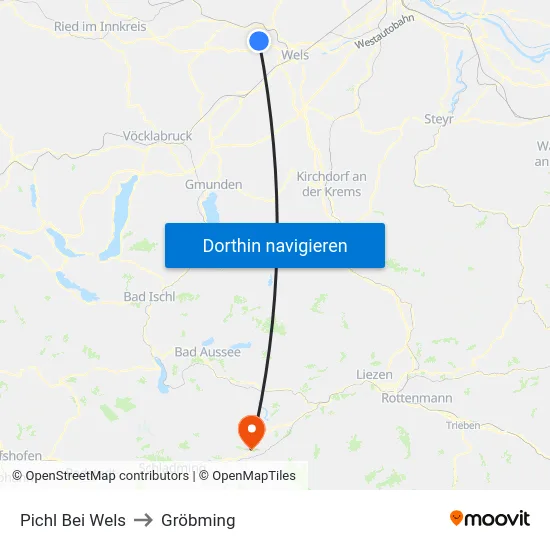 Pichl Bei Wels to Gröbming map