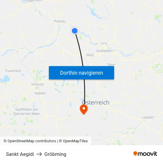 Sankt Aegidi to Gröbming map