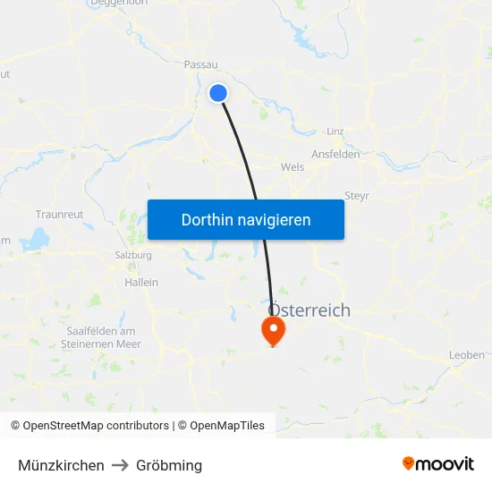 Münzkirchen to Gröbming map
