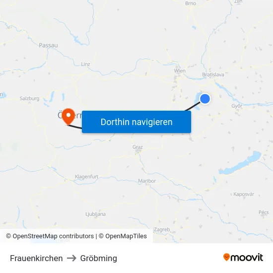 Frauenkirchen to Gröbming map
