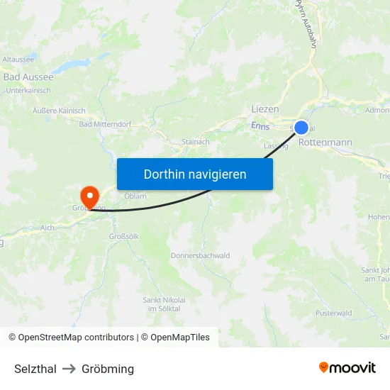 Selzthal to Gröbming map