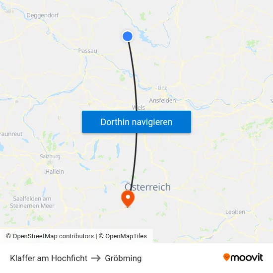 Klaffer am Hochficht to Gröbming map
