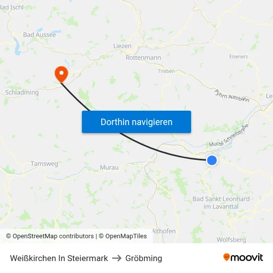 Weißkirchen In Steiermark to Gröbming map