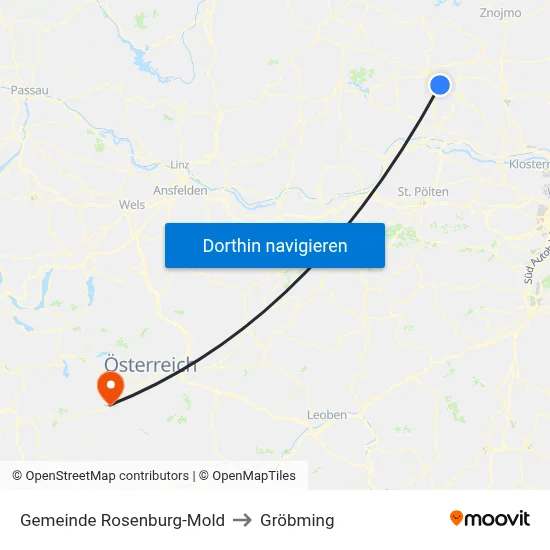 Gemeinde Rosenburg-Mold to Gröbming map