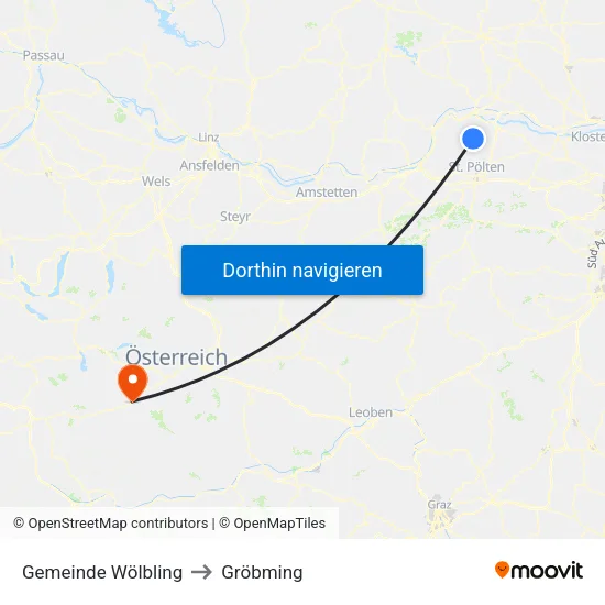 Gemeinde Wölbling to Gröbming map