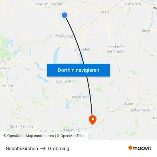 Geboltskirchen to Gröbming map