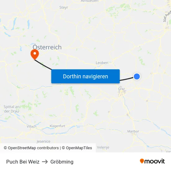 Puch Bei Weiz to Gröbming map