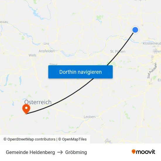 Gemeinde Heldenberg to Gröbming map