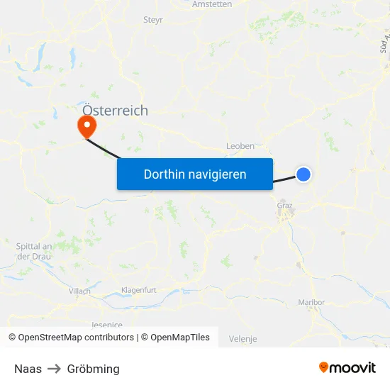 Naas to Gröbming map
