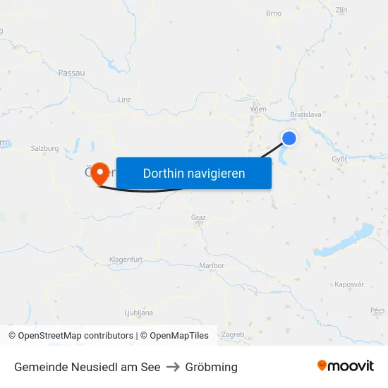 Gemeinde Neusiedl am See to Gröbming map
