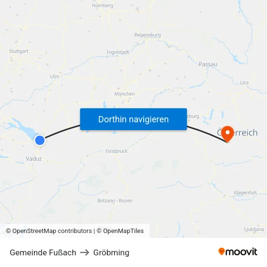 Gemeinde Fußach to Gröbming map