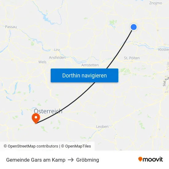 Gemeinde Gars am Kamp to Gröbming map