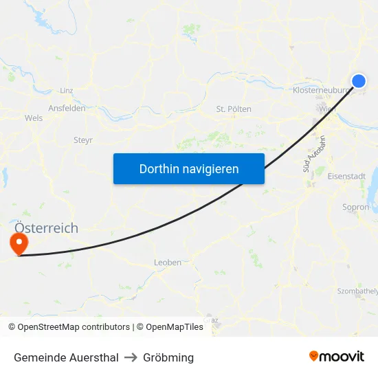 Gemeinde Auersthal to Gröbming map
