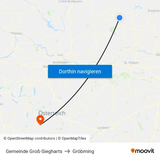 Gemeinde Groß-Siegharts to Gröbming map