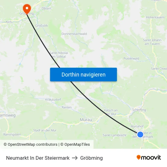 Neumarkt In Der Steiermark to Gröbming map