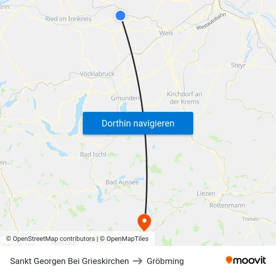 Sankt Georgen Bei Grieskirchen to Gröbming map