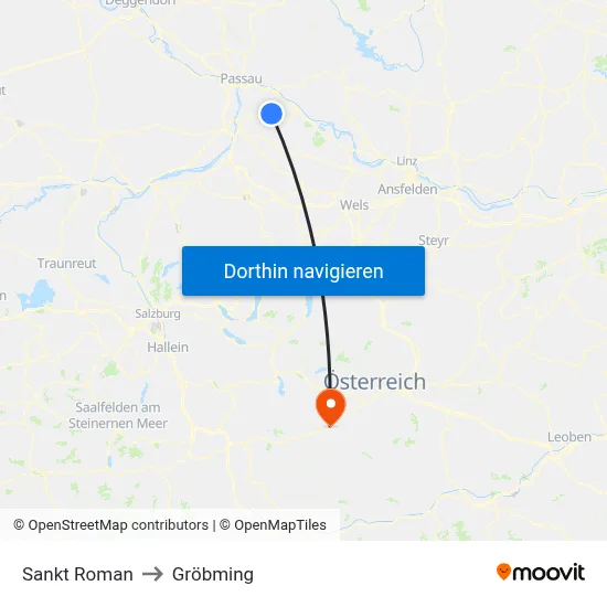 Sankt Roman to Gröbming map