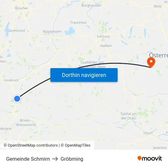 Gemeinde Schmirn to Gröbming map