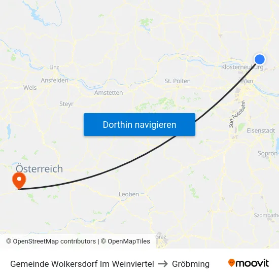Gemeinde Wolkersdorf Im Weinviertel to Gröbming map