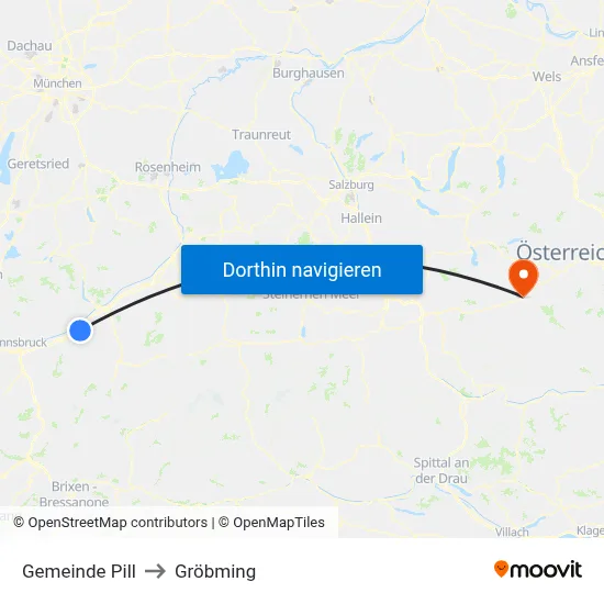 Gemeinde Pill to Gröbming map