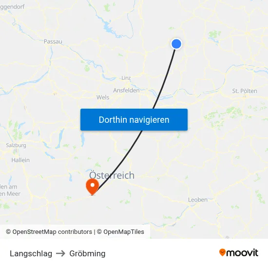 Langschlag to Gröbming map