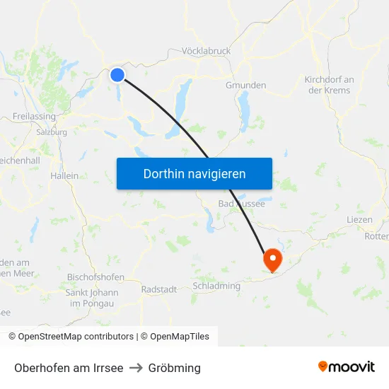 Oberhofen am Irrsee to Gröbming map