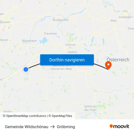 Gemeinde Wildschönau to Gröbming map