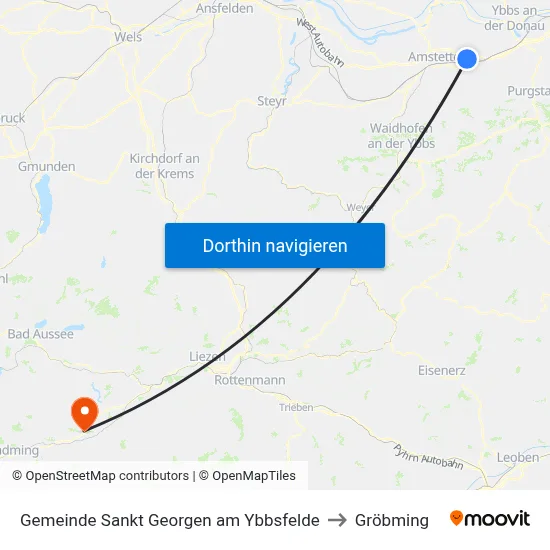 Gemeinde Sankt Georgen am Ybbsfelde to Gröbming map