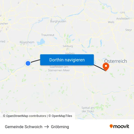 Gemeinde Schwoich to Gröbming map