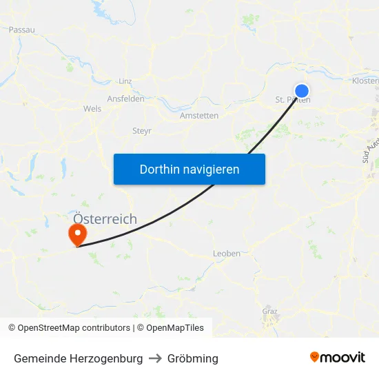 Gemeinde Herzogenburg to Gröbming map